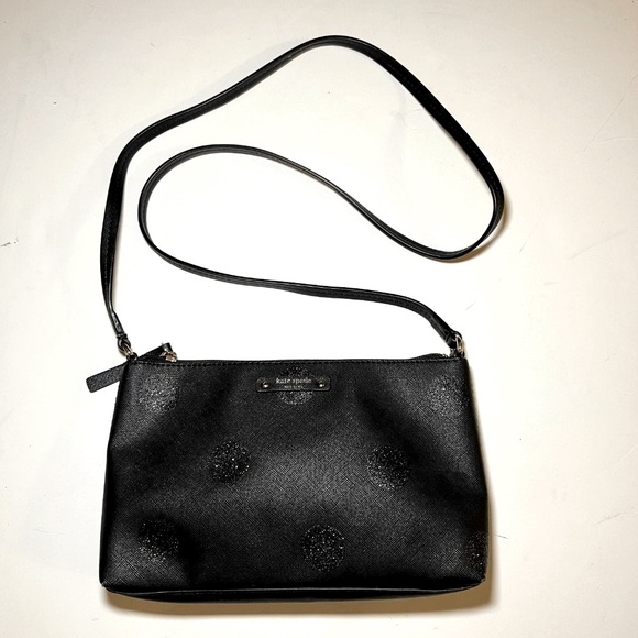 kate spade Handbags - KATE SPADE Black Ramey Haven Lane Glitter Sparkle Dots FALL Crossbody Bag Purse